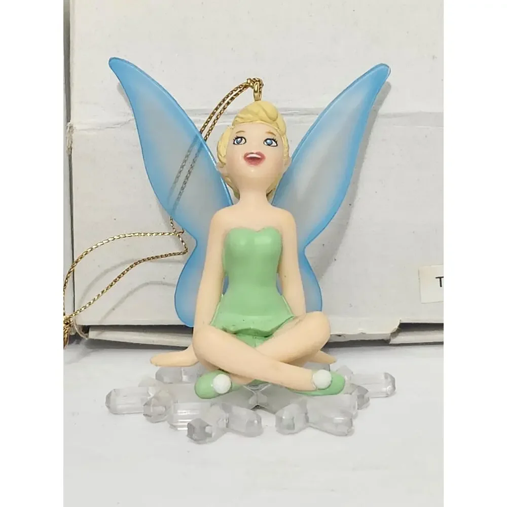Vintage Disney Peter Pan & Tinkerbell Christmas Ornament Pair Boxed Tree Set